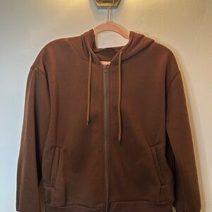 SHEIN Brown Hoodie Sweater